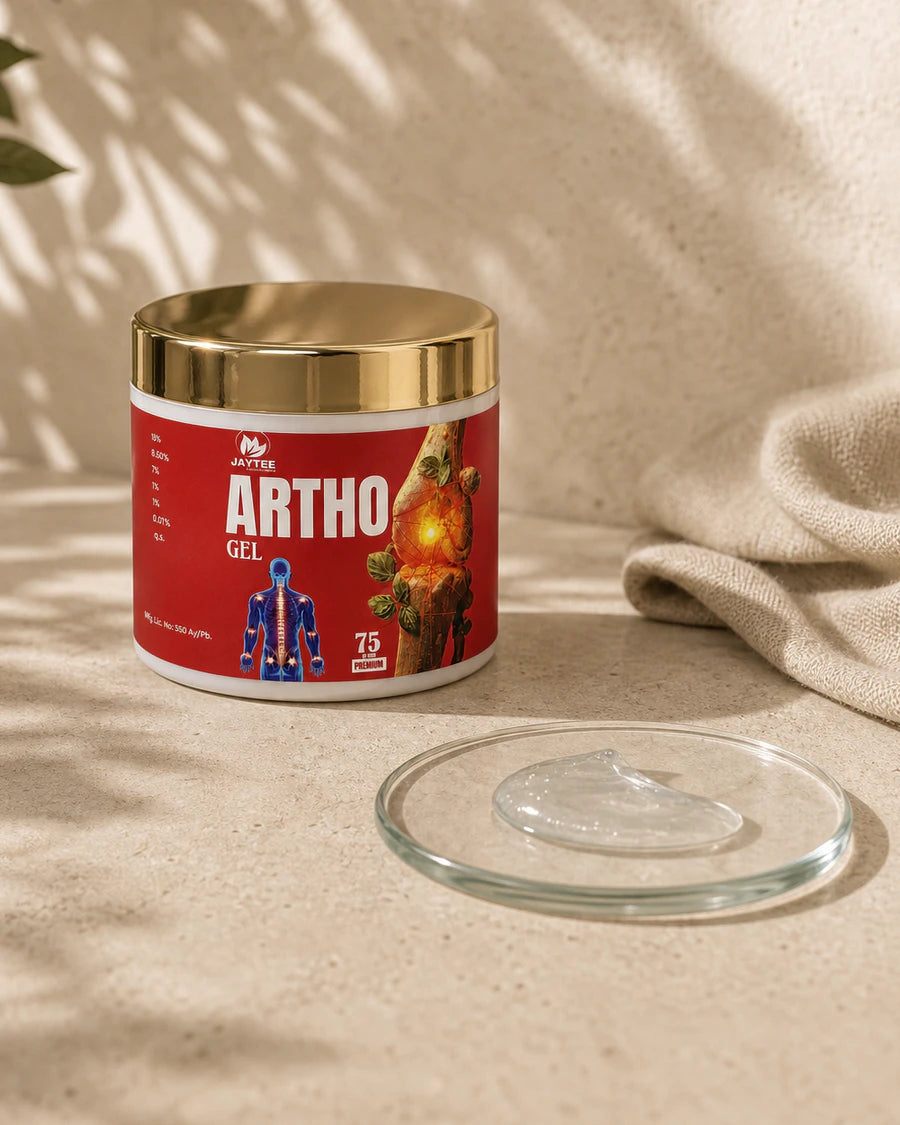 Closed Arthro Gel 75 g jar beside a separate translucent gel texture