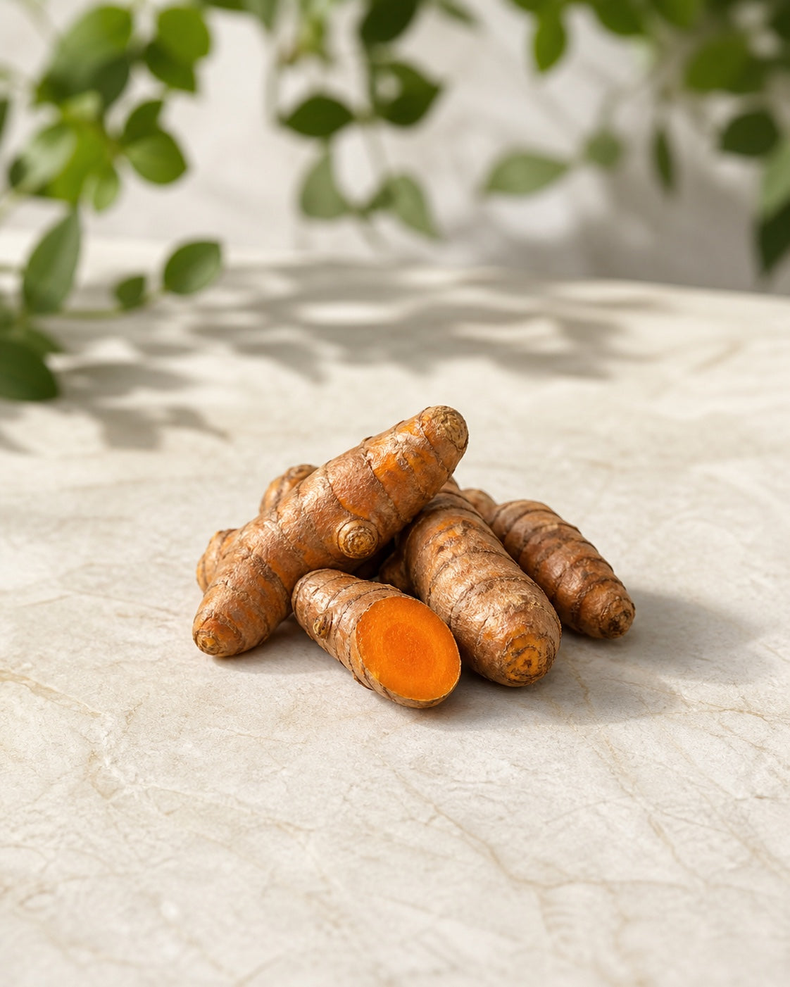 Whole turmeric rhizomes in an editorial botanical study